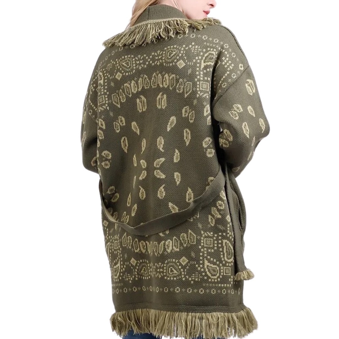 CARDIGAN BANDANA MILITARE