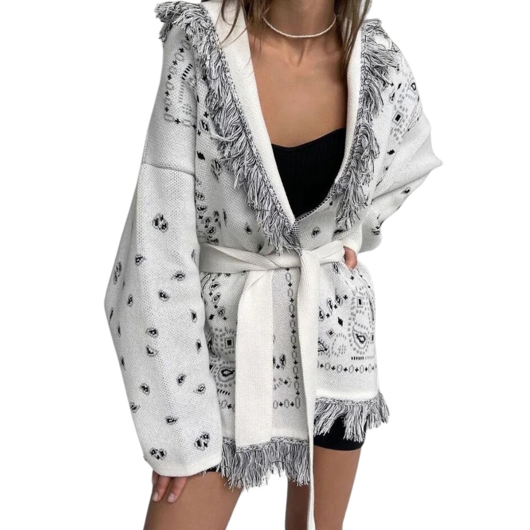 CARDIGAN BANDANA BIANCO