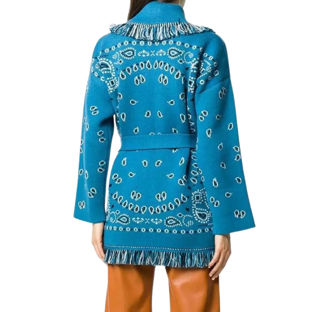 CARDIGAN BANDANA BLU