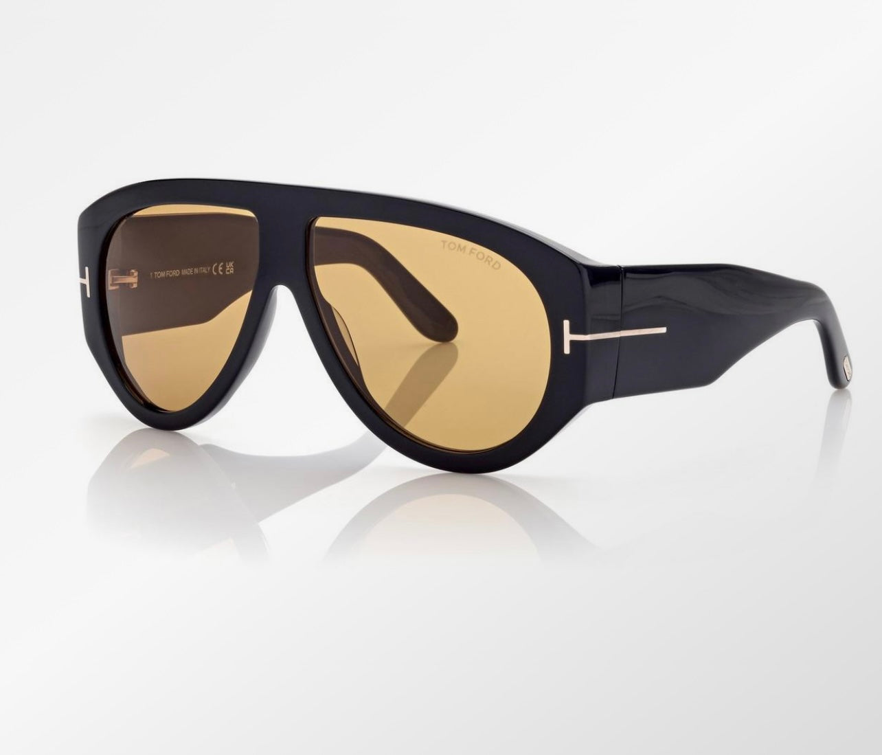 Tom F Sonnenbrille Shini Schwarz/Braun
