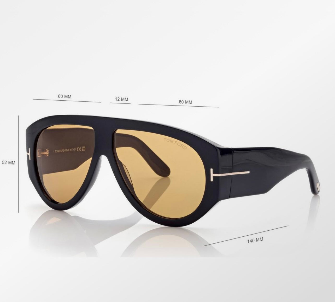 Tom F Sonnenbrille Shini Schwarz/Braun