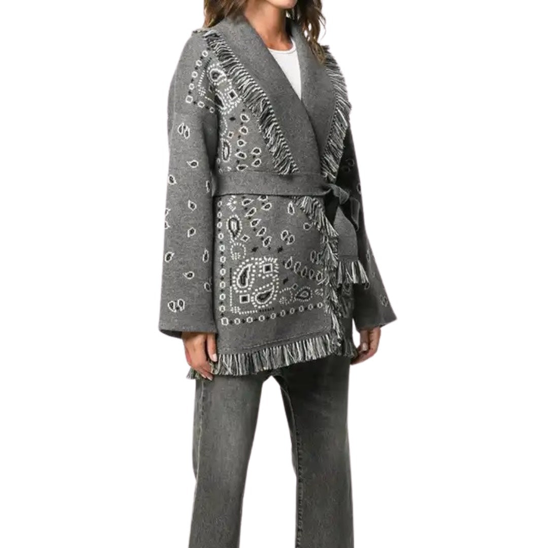 CARDIGAN BANDANA GRIGIO