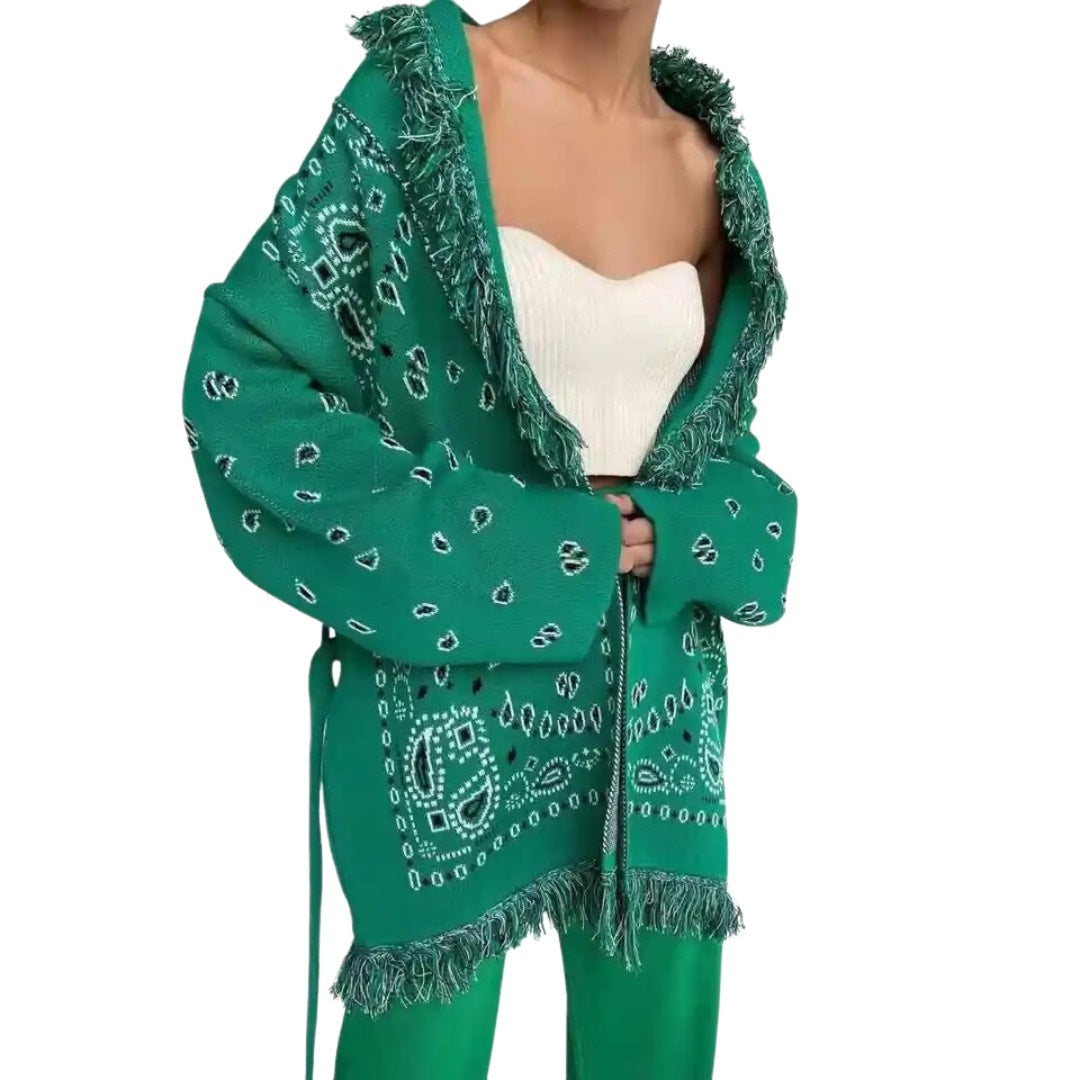 CARDIGAN BANDANA VERDE