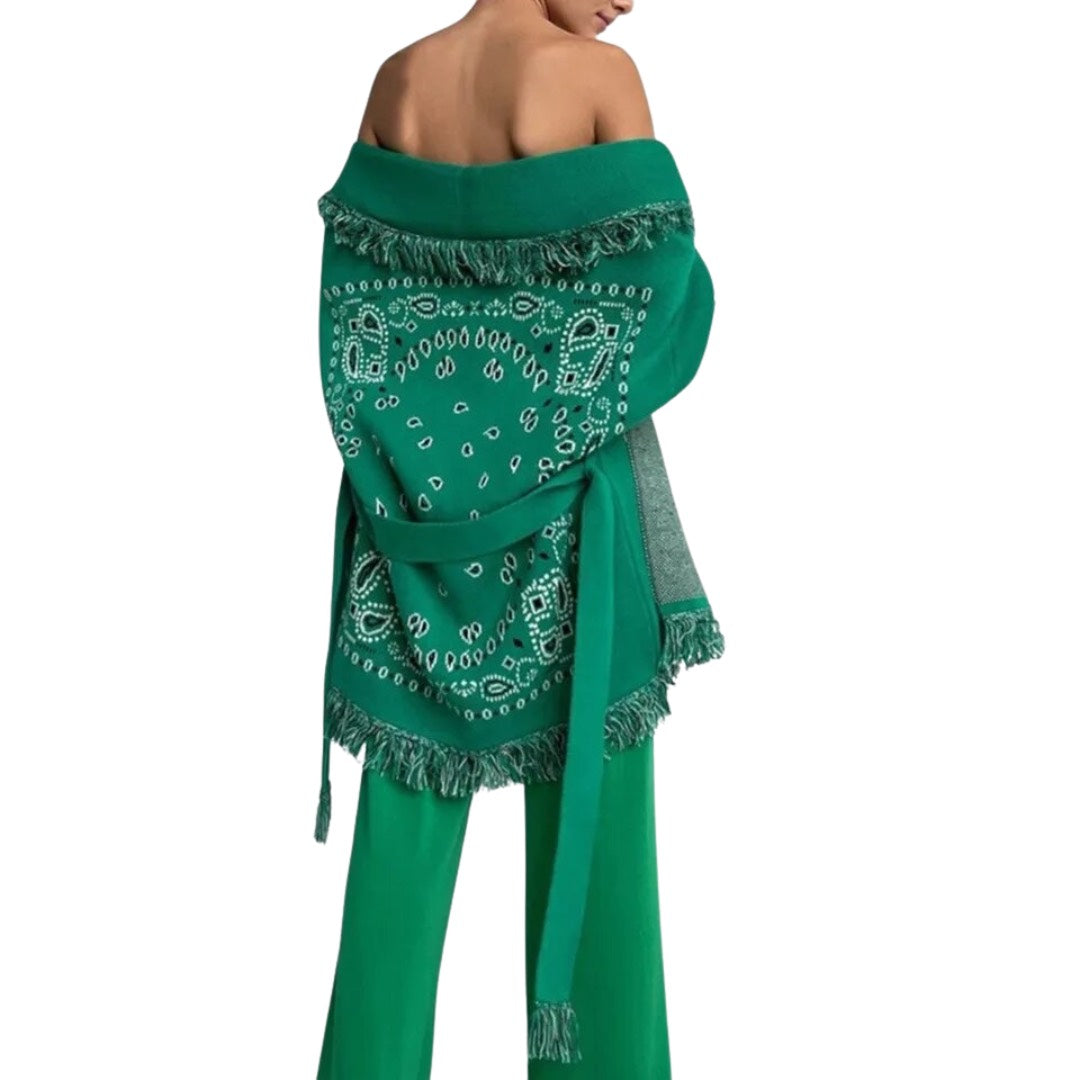 CARDIGAN BANDANA GRÜN
