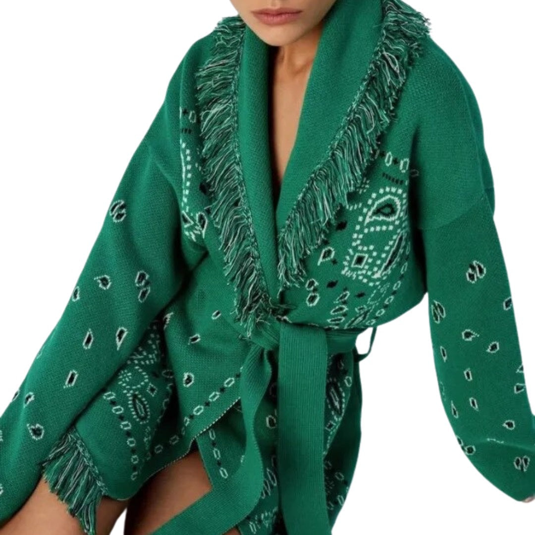 CARDIGAN BANDANA GRÜN