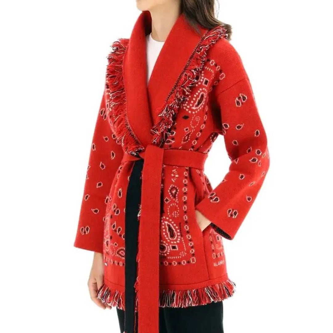 CARDIGAN BANDANA ROSSO