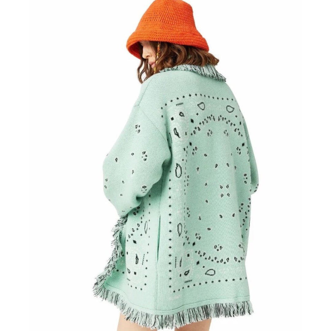 CARDIGAN BANDANA VERDE ACQUA